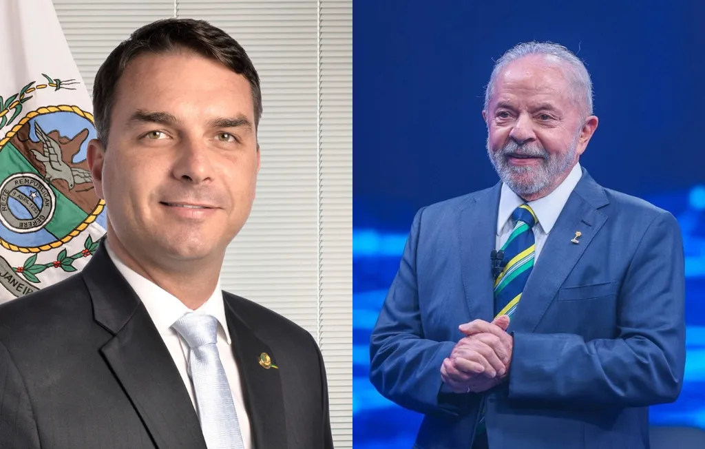 Candidatos Flavio Bolsonaro e Lula