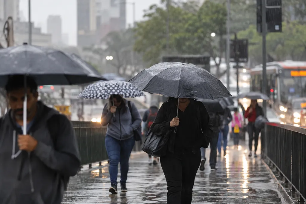 Frente fria traz chuva forte, ventania e queda nas temperaturas em São Paulo