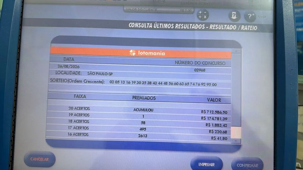 Após bolão milionário, lotérica de Franco da Rocha tem novo bilhete premiado de R$ 174 mil