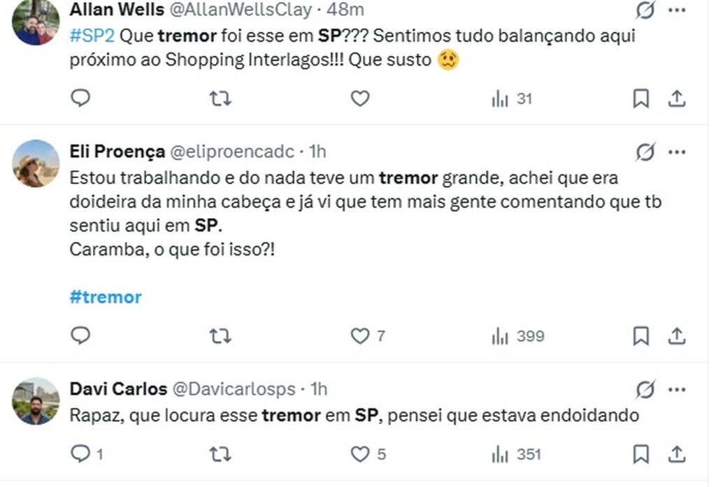 Terremoto no Chile é sentido em SP e assusta moradores da capital e região metropolitana