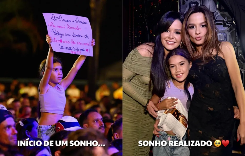 Fã realiza sonho ao ser notada por Maiara & Maraisa em show de aniversário de Mairiporã
